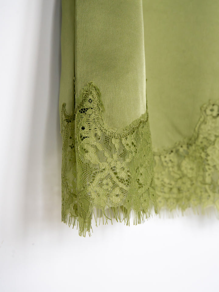 Mesena Light Olive Satin Dress