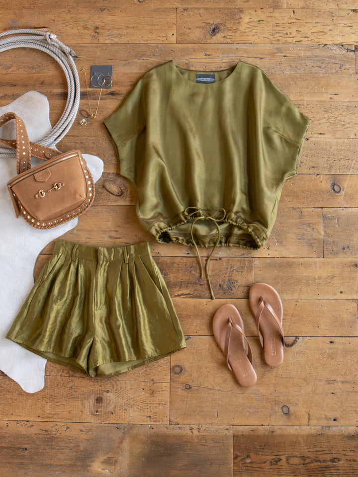 Caddo Olive Satin Set