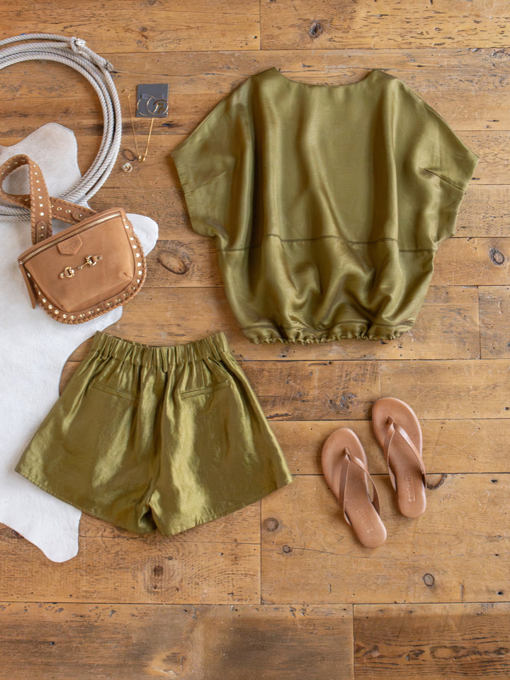 Caddo Olive Satin Set