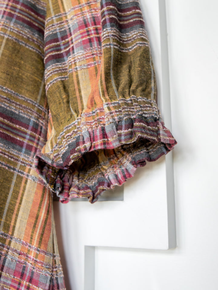 Nicoma Plaid Puff Sleeve Top