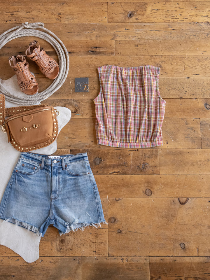 Chikasaw Multi Colored Plaid Tank