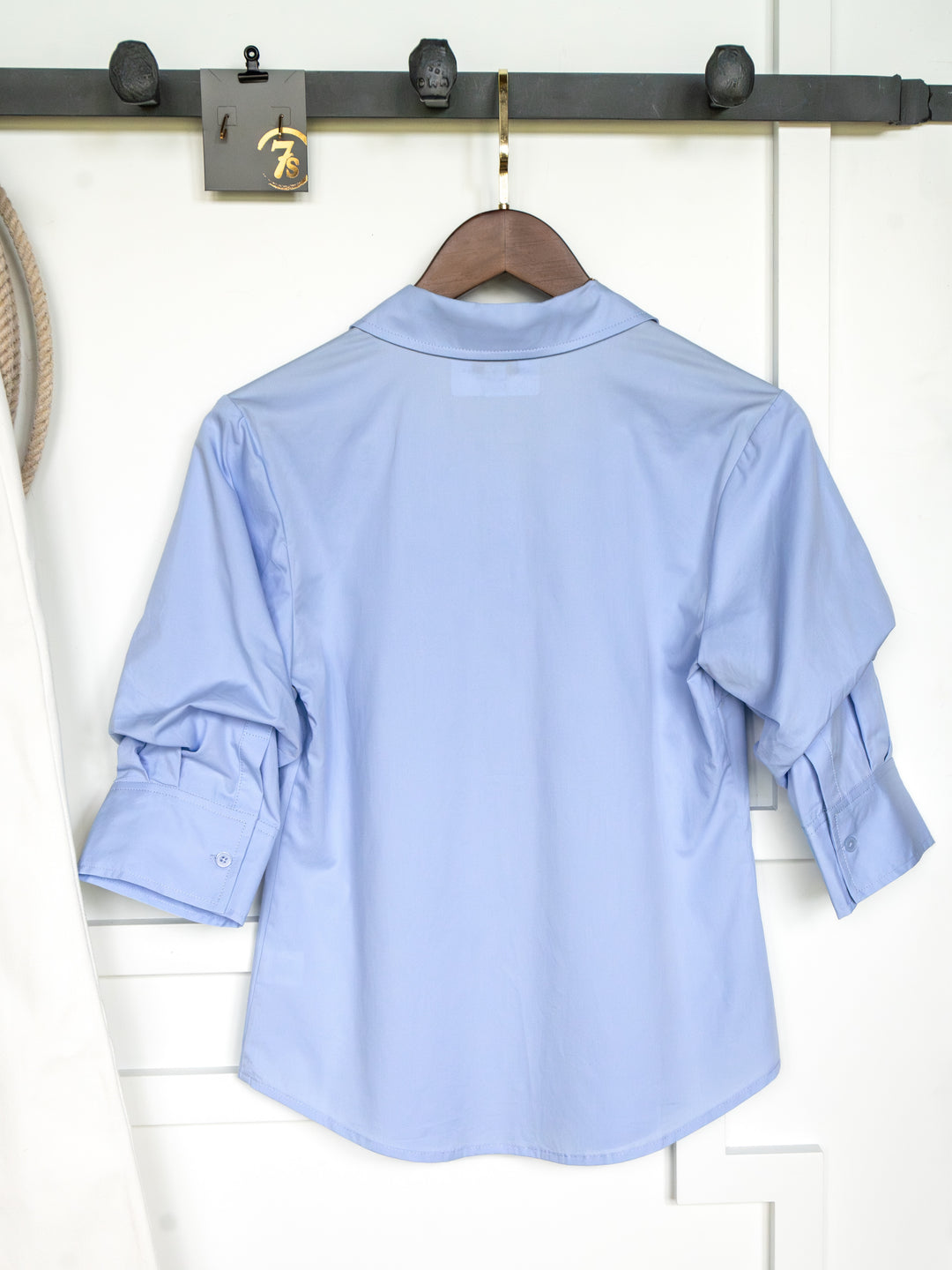 Marlow Blue Tencel Button Up Top