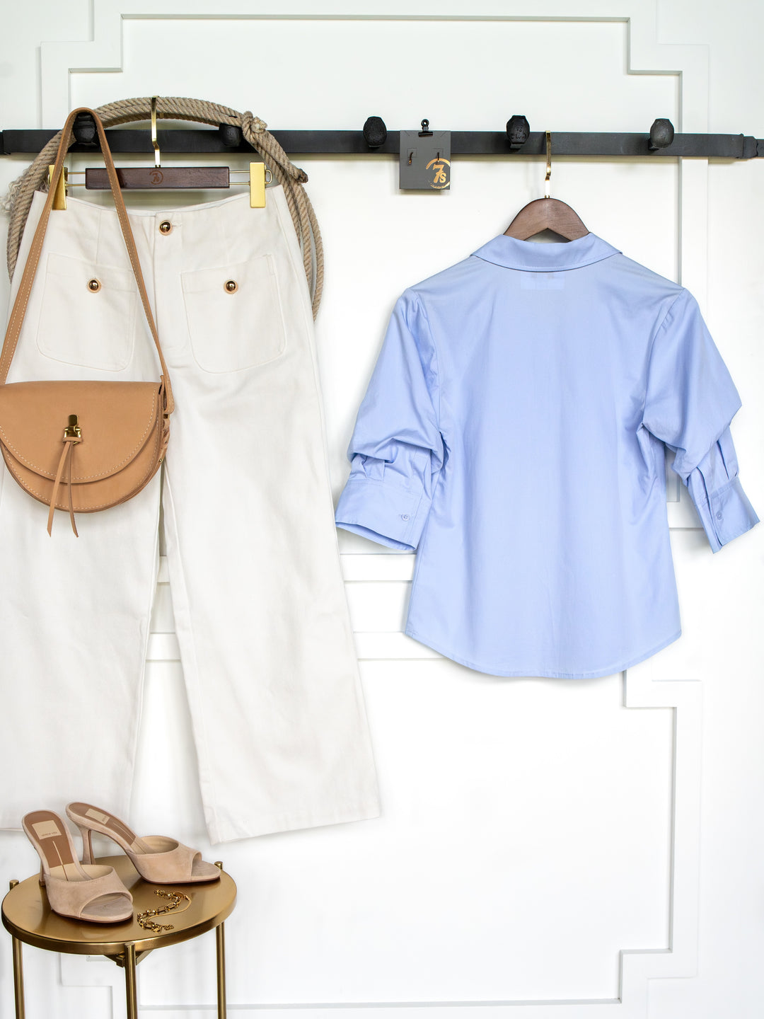 Marlow Blue Tencel Button Up Top