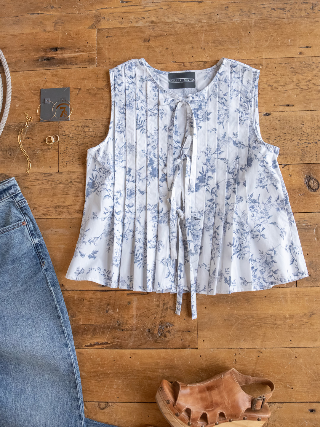 Westwater Floral Tie Front Top