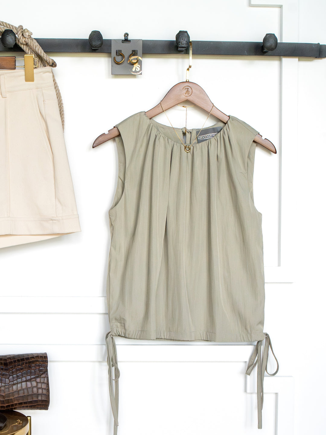 Tolley Sage Side Tie Top