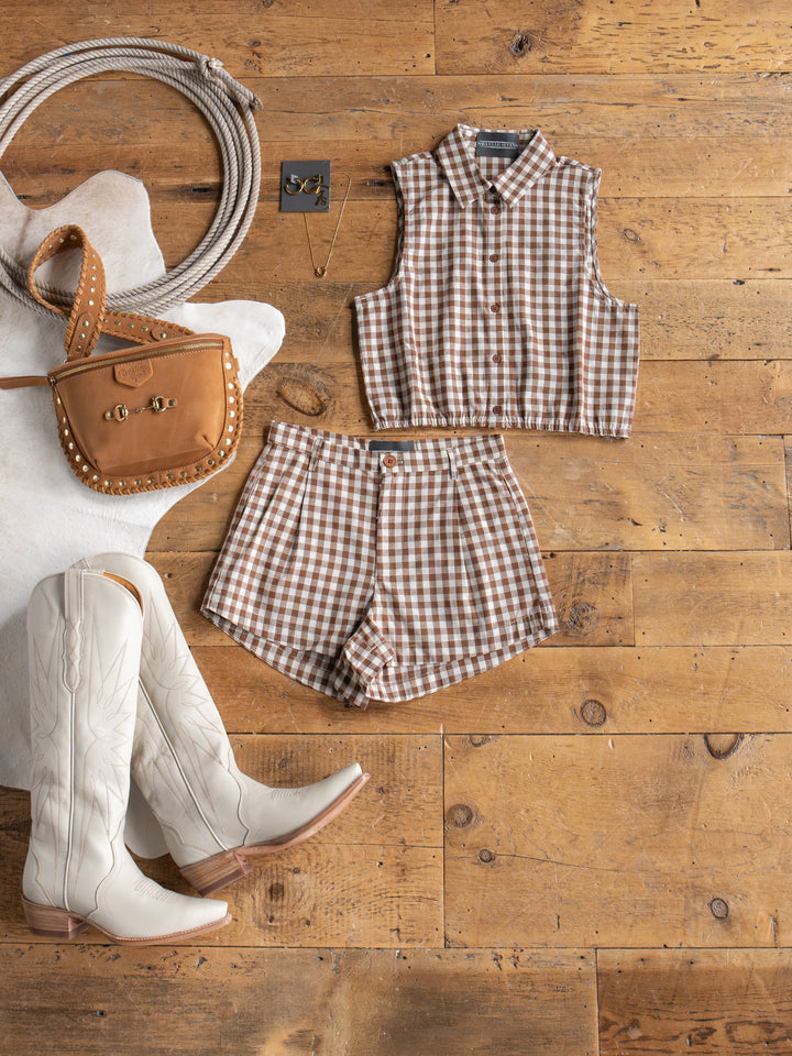 Hazelton Chocolate Gingham Set