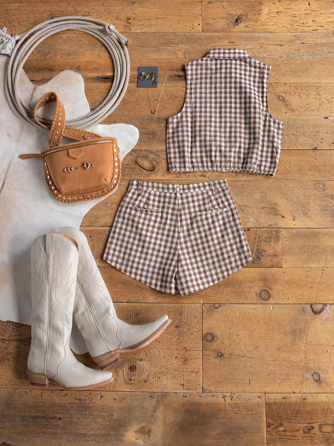 Hazelton Chocolate Gingham Set