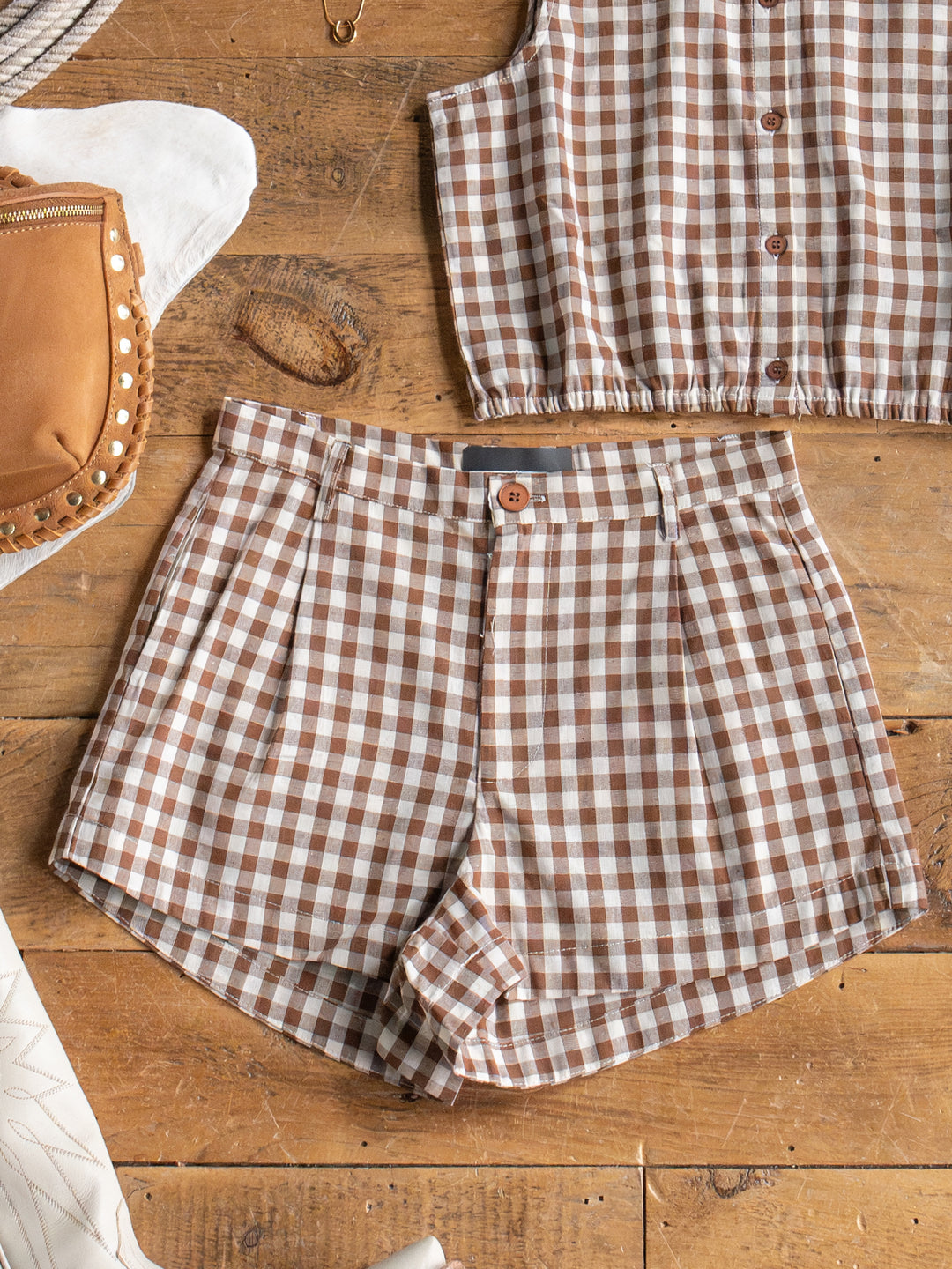 Hazelton Chocolate Gingham Set