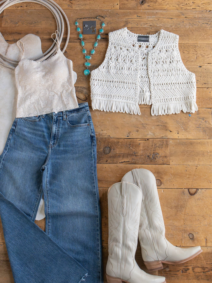 Cerrillo Natural Crochet Vest