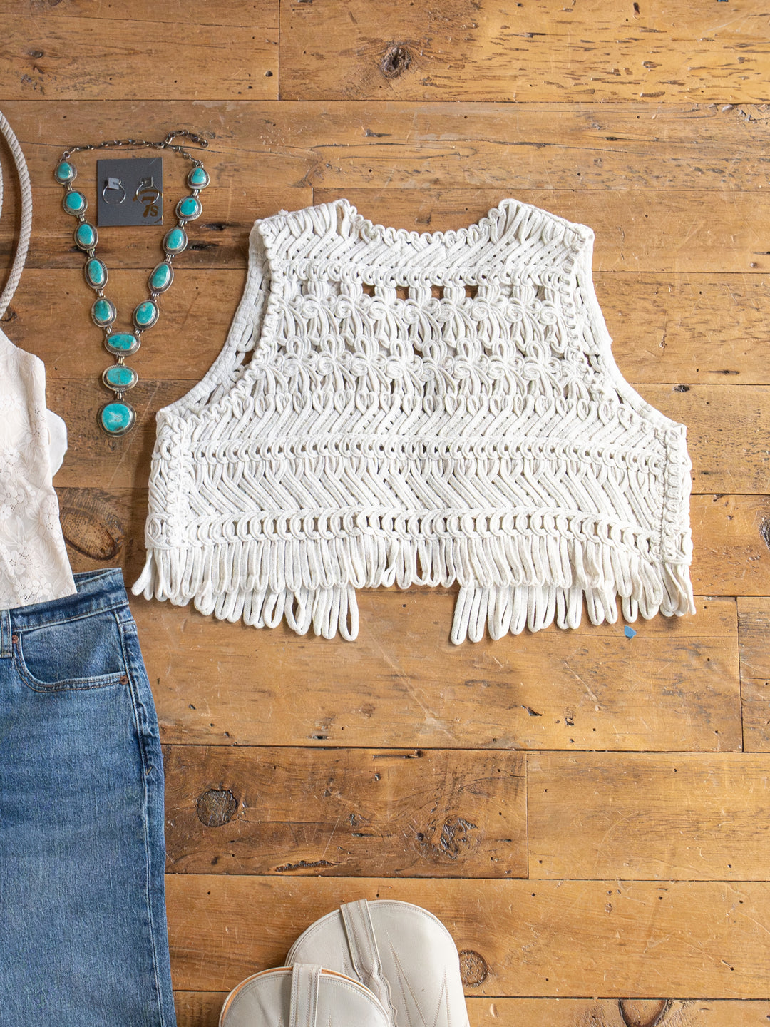 Cerrillo Natural Crochet Vest