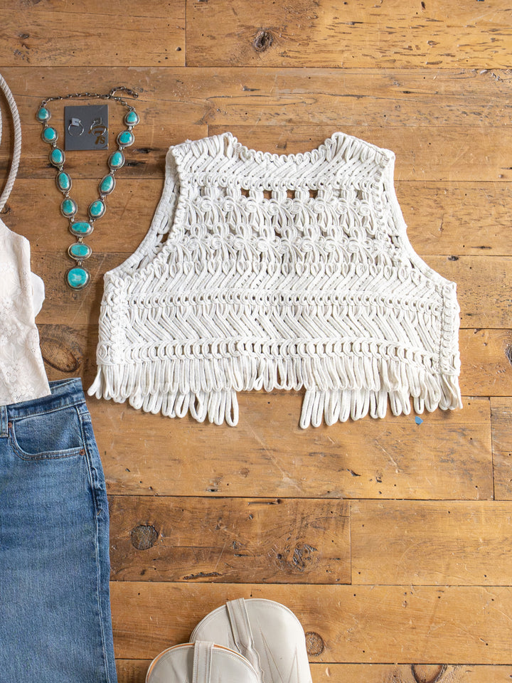 Cerrillo Natural Crochet Vest