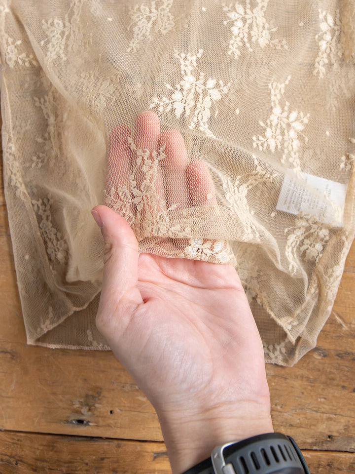 Safford Natural Lace Mesh Top