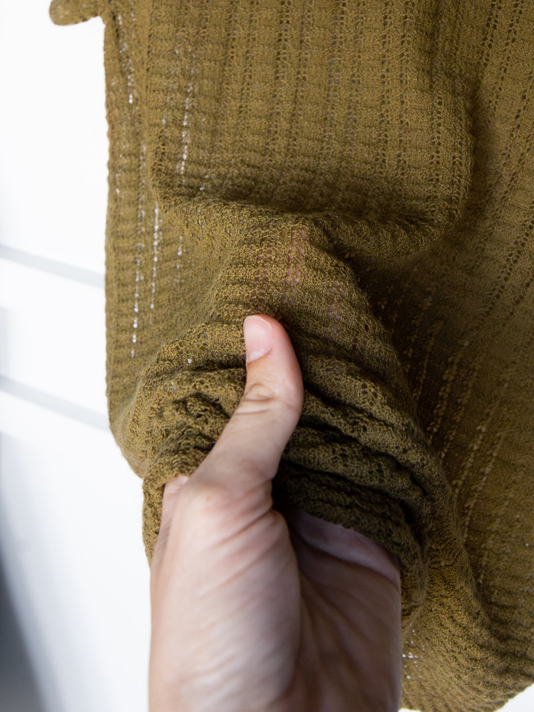 Hughson Olive Crochet Knit Top