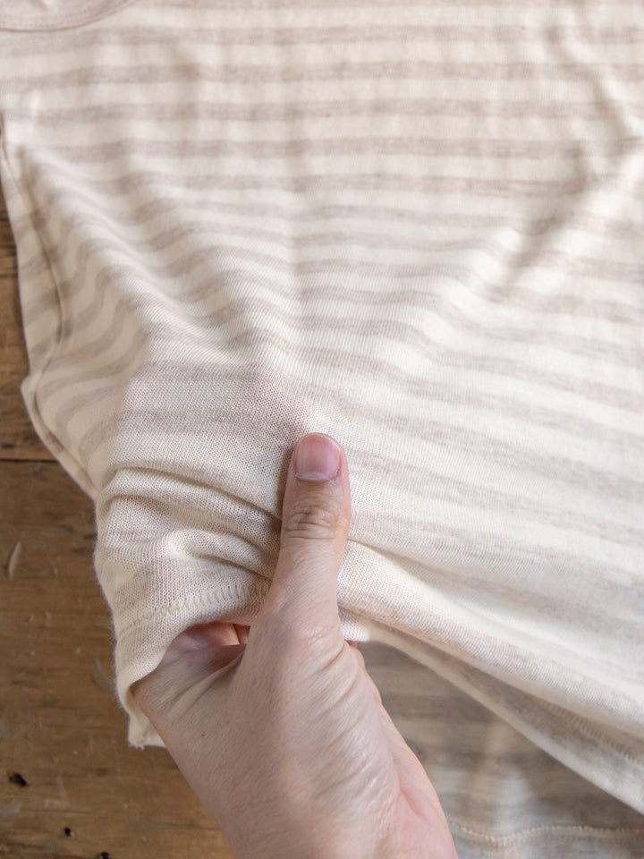 Renick Off-White Striped Basic Tank