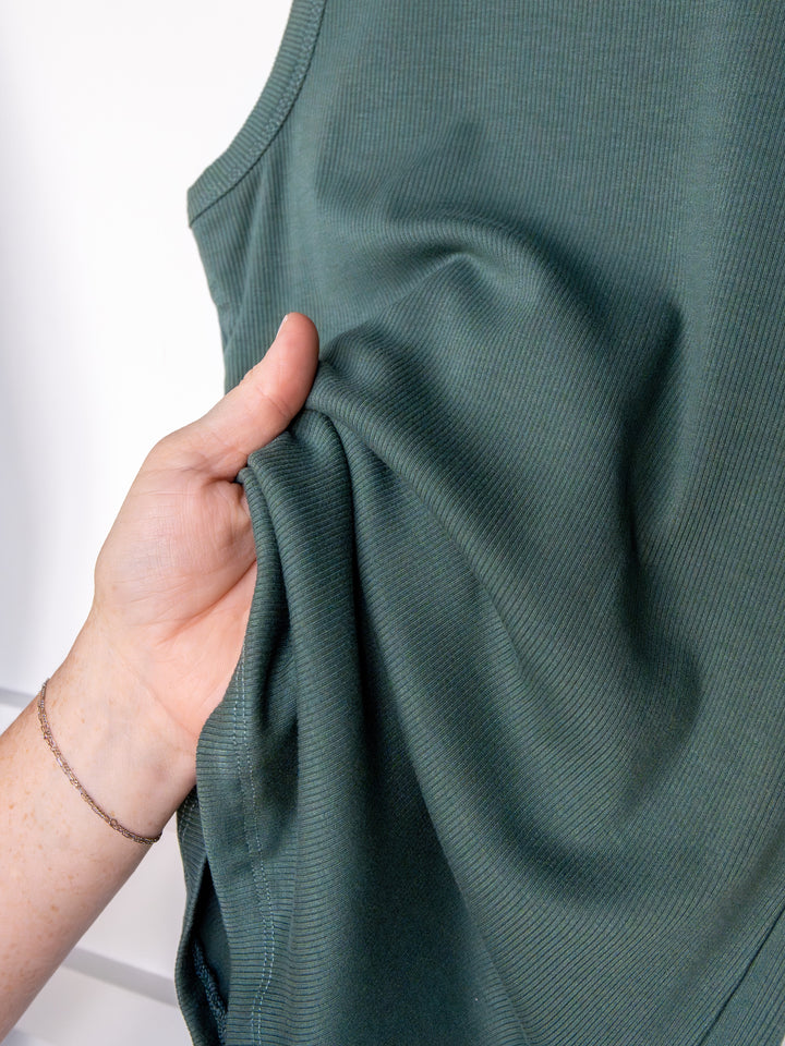 Cambria Blue Sage Ribbed Basic Tank