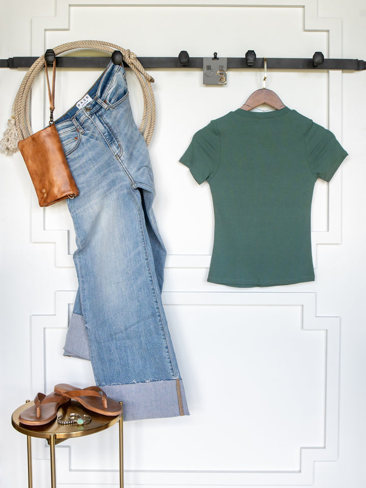 Lamotte Blue Sage Ribbed Tee