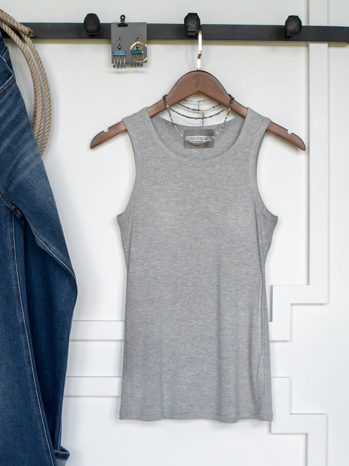 Cambria Grey Ribbed Basic Tank