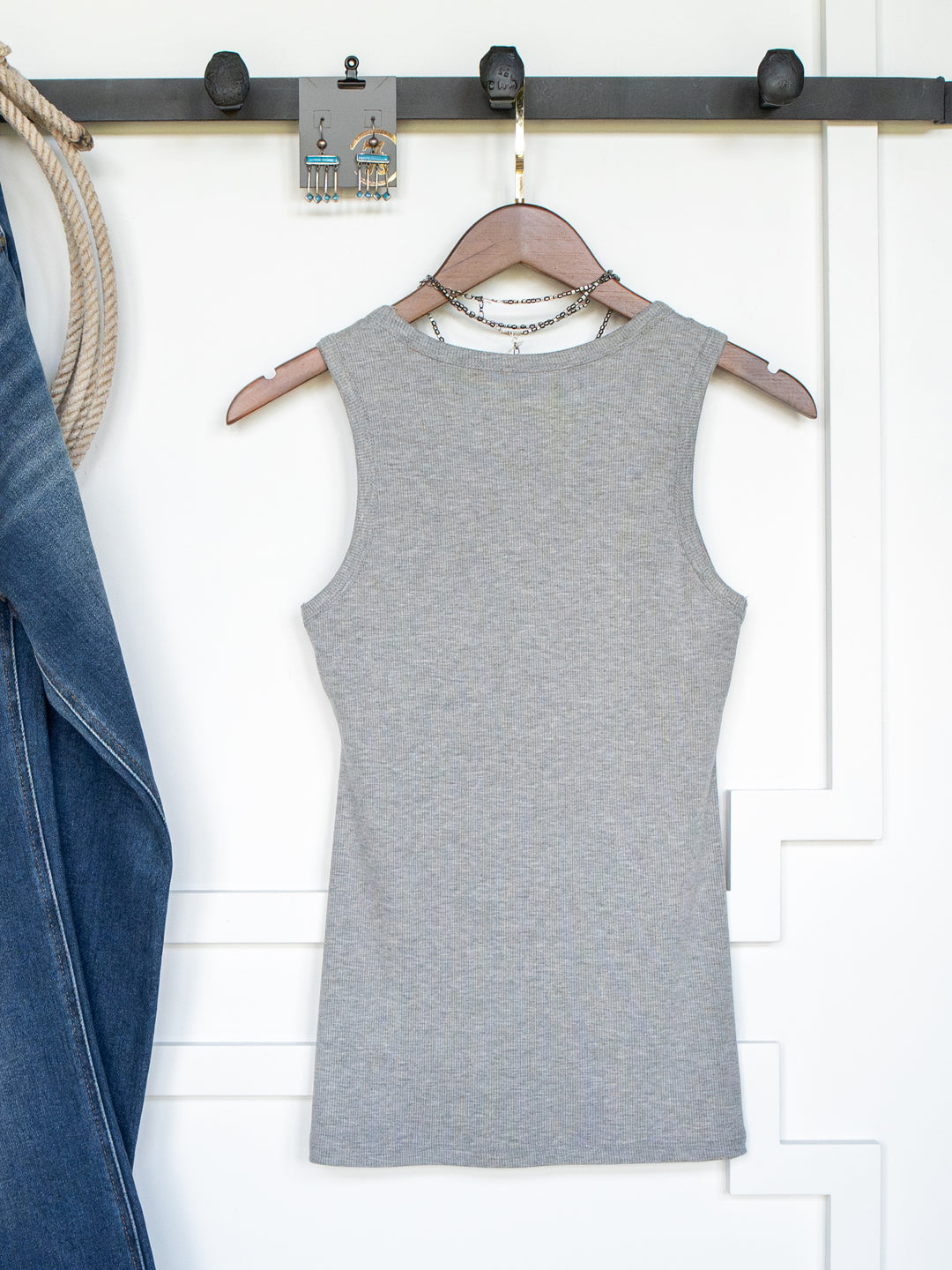 Cambria Grey Ribbed Basic Tank