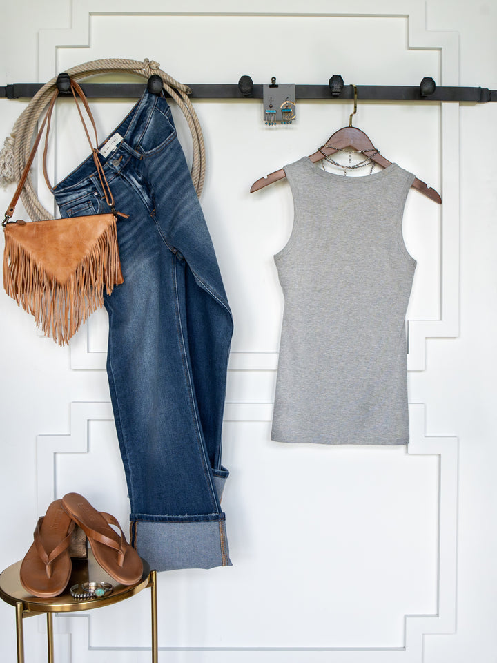 Cambria Grey Ribbed Basic Tank
