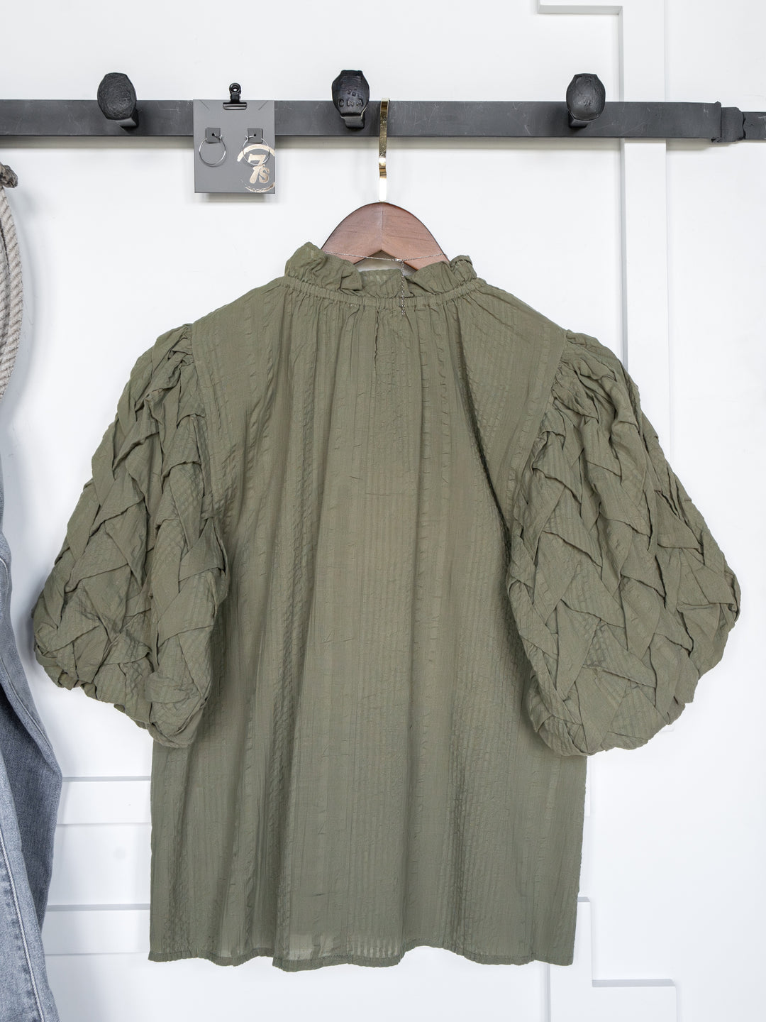 Kenawha Sage Puff Sleeve Top