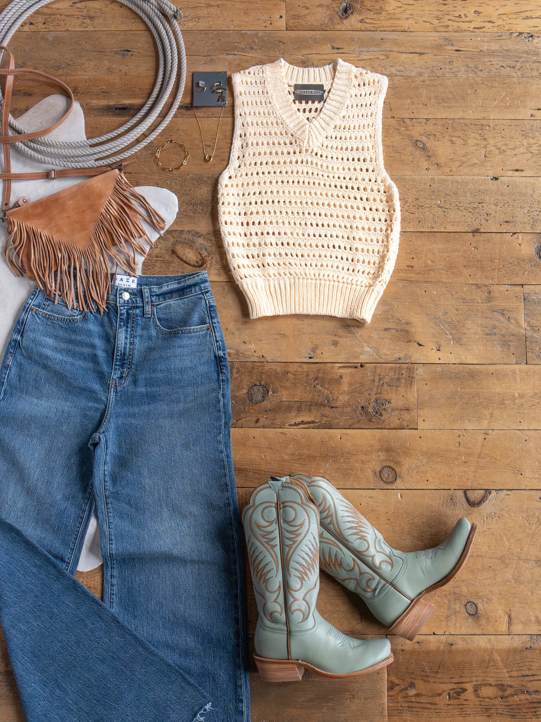 Anoka Cream Cable Knit Sleeveless Top
