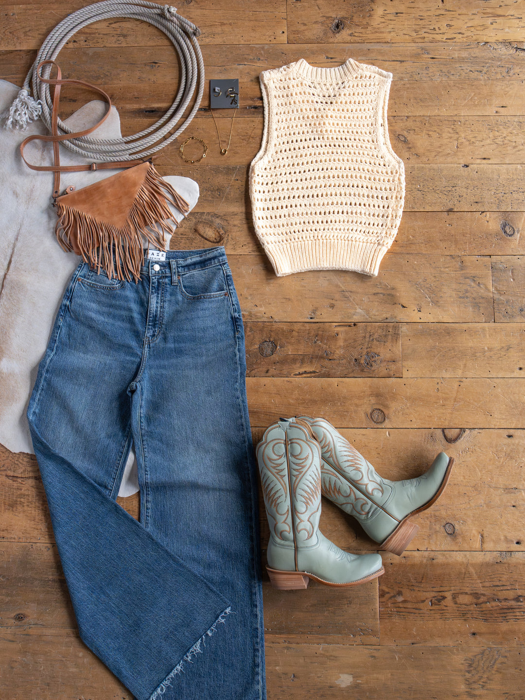 Anoka Cream Cable Knit Sleeveless Top