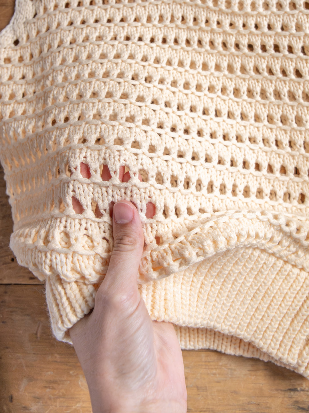 Anoka Cream Cable Knit Sleeveless Top