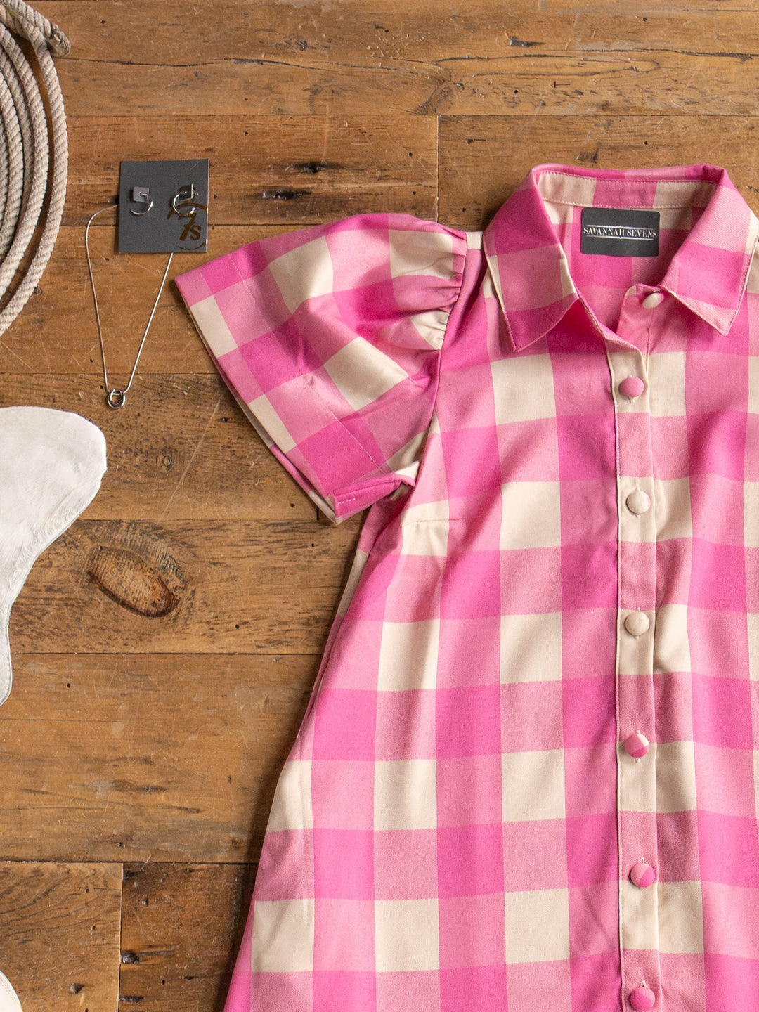 Ramona Pink Gingham Dress