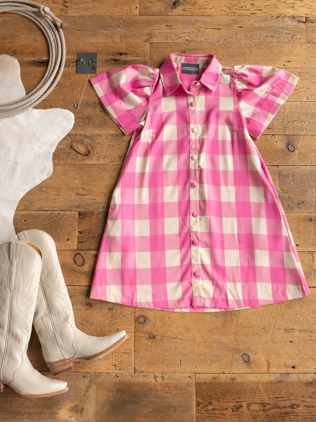 Ramona Pink Gingham Dress