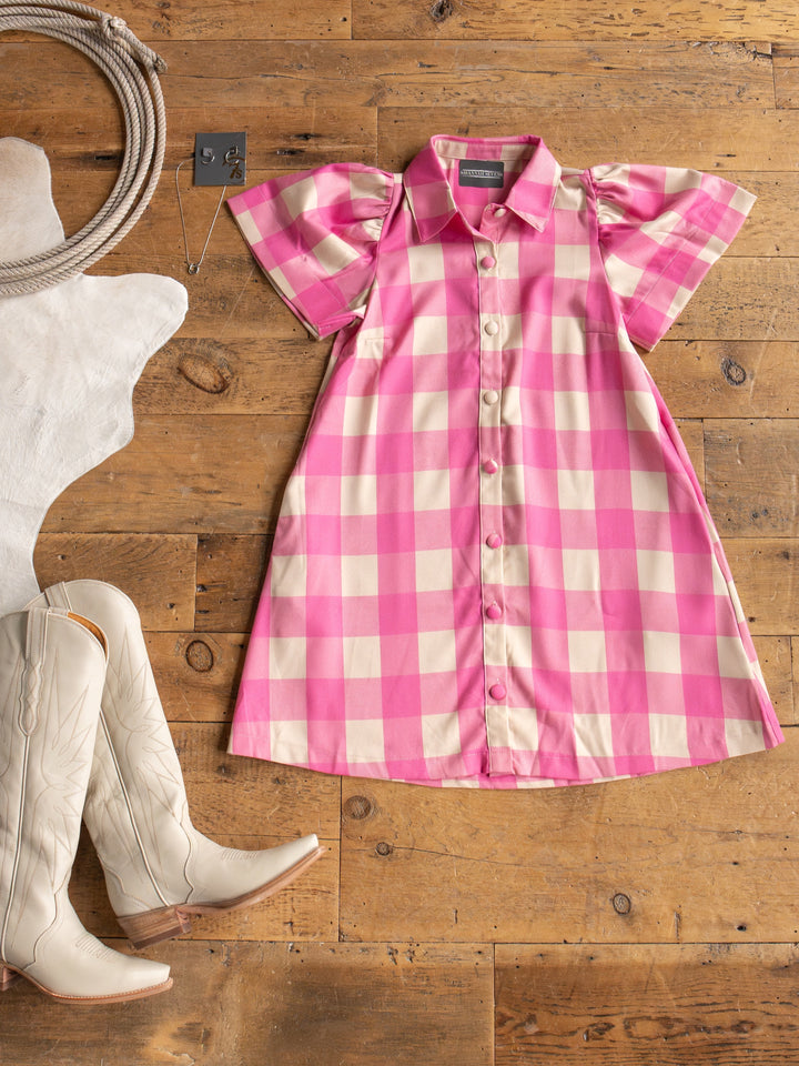 Ramona Pink Gingham Dress