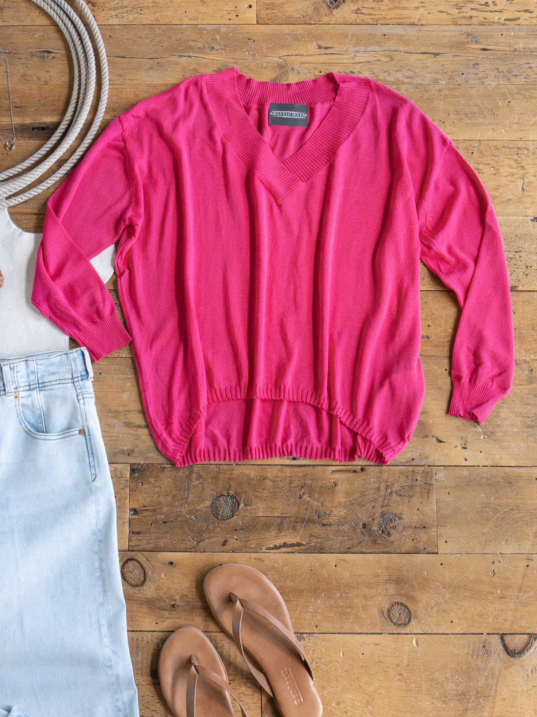 Tallula Fuchsia Long Sleeve Modal Top