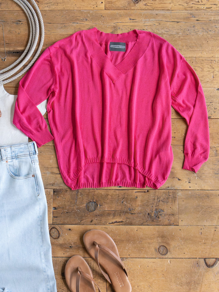 Tallula Fuchsia Long Sleeve Modal Top
