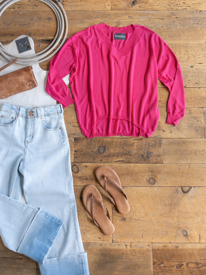 Tallula Fuchsia Long Sleeve Modal Top