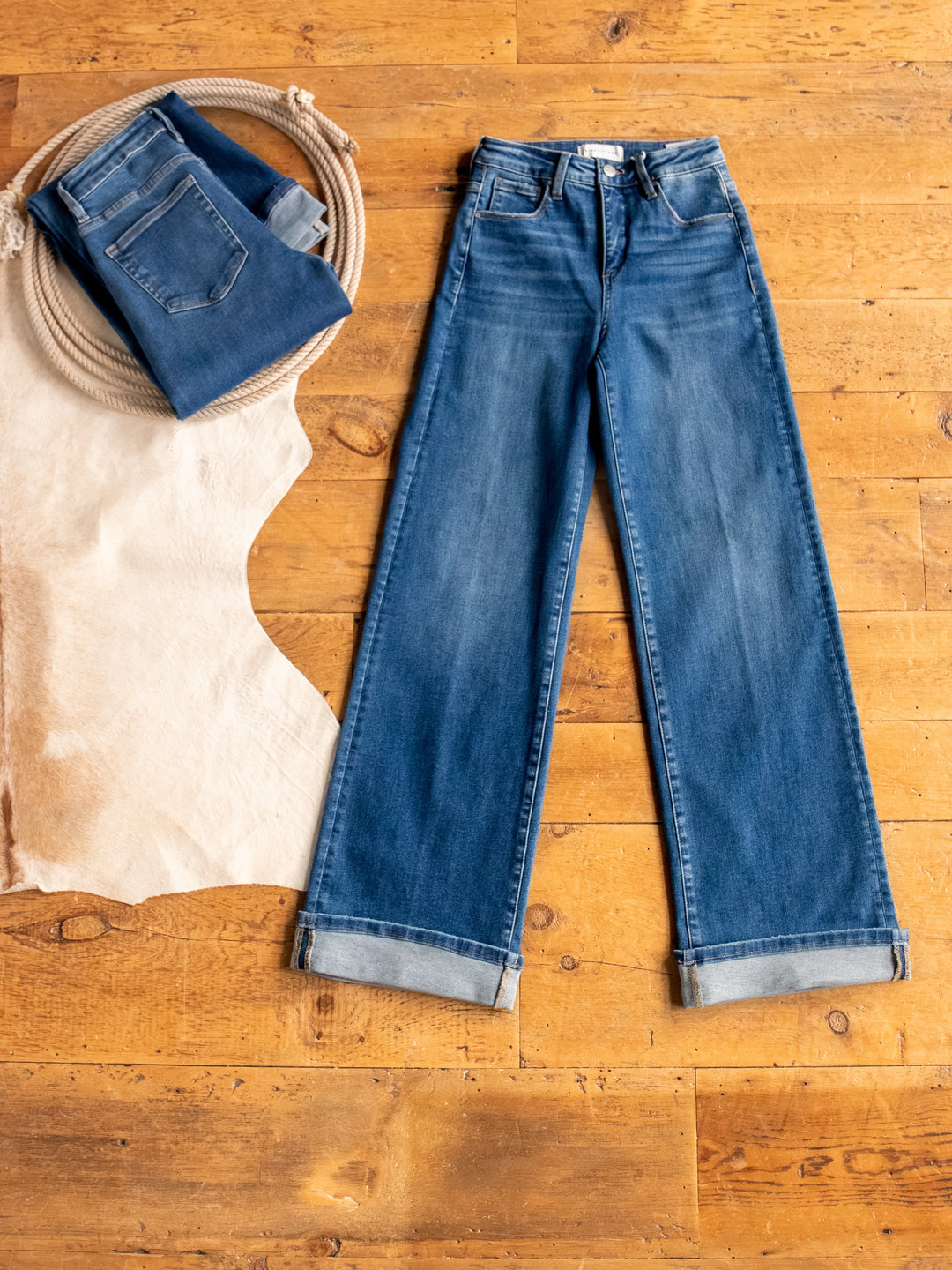 The Lenni High Rise Slim Wide Leg Jean