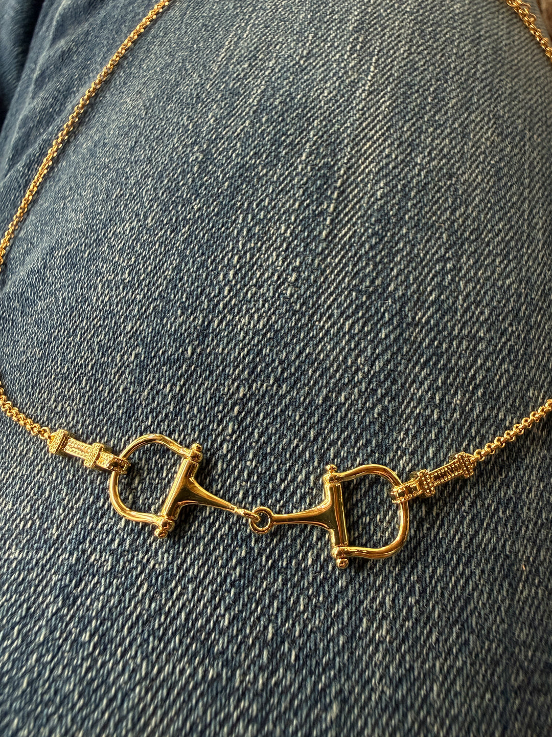 Tulsa Gold Snaffle Bit Necklace