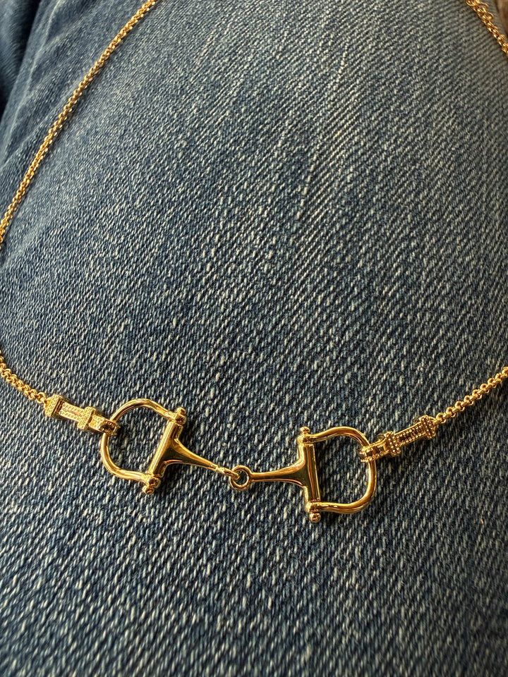 Tulsa Gold Snaffle Bit Necklace