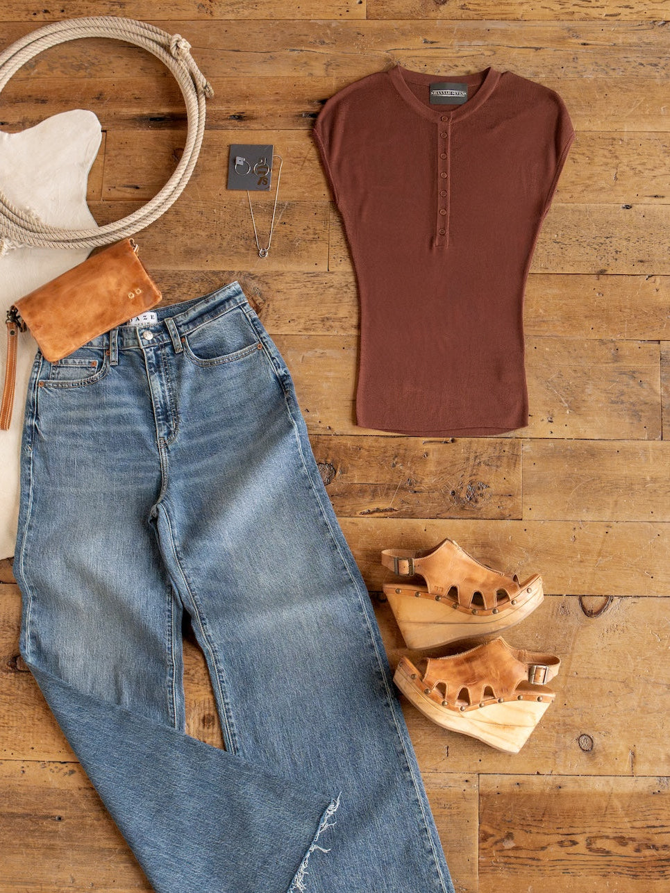 Adair Chestnut Cap Sleeve Top