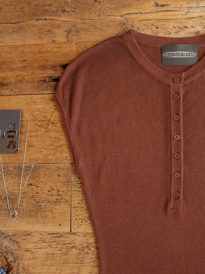 Adair Chestnut Cap Sleeve Top