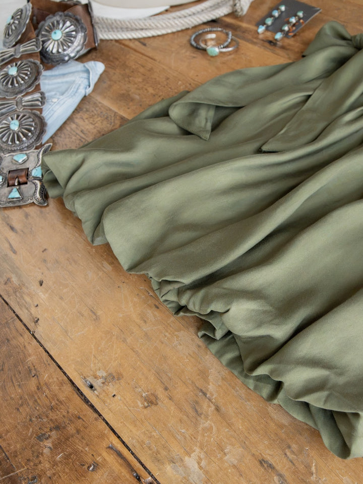 Duval Olive Bubble Hem Sleeveless Top