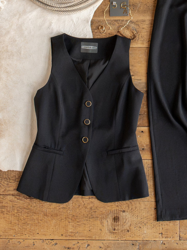 Cuero Black Vest Set