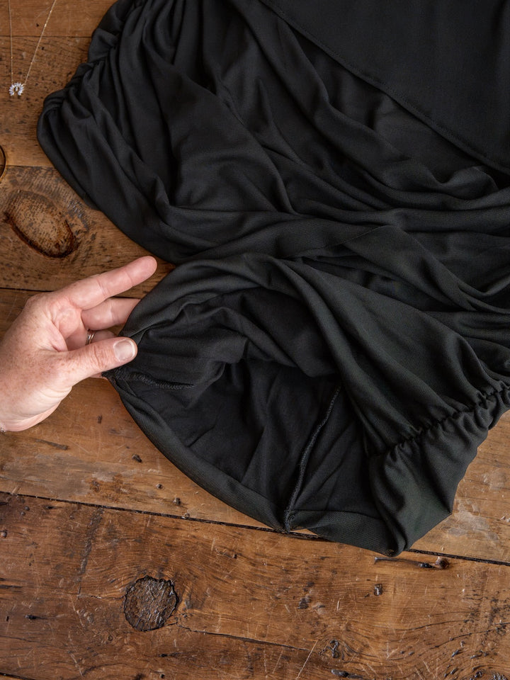 Toxey Black Caplet Ruched Top