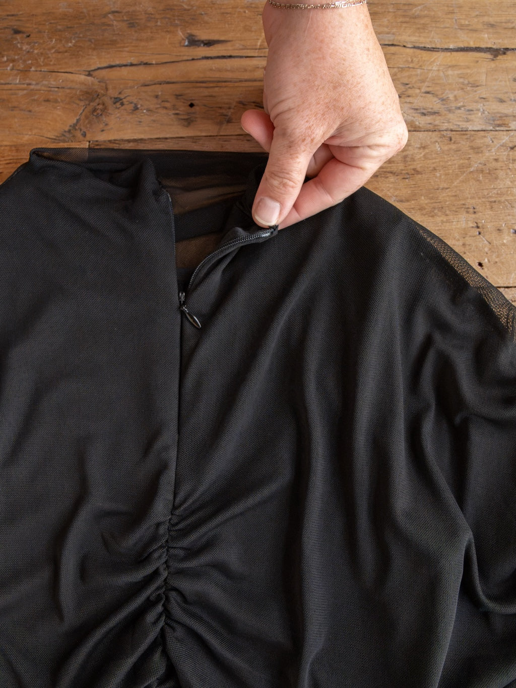 Toxey Black Caplet Ruched Top
