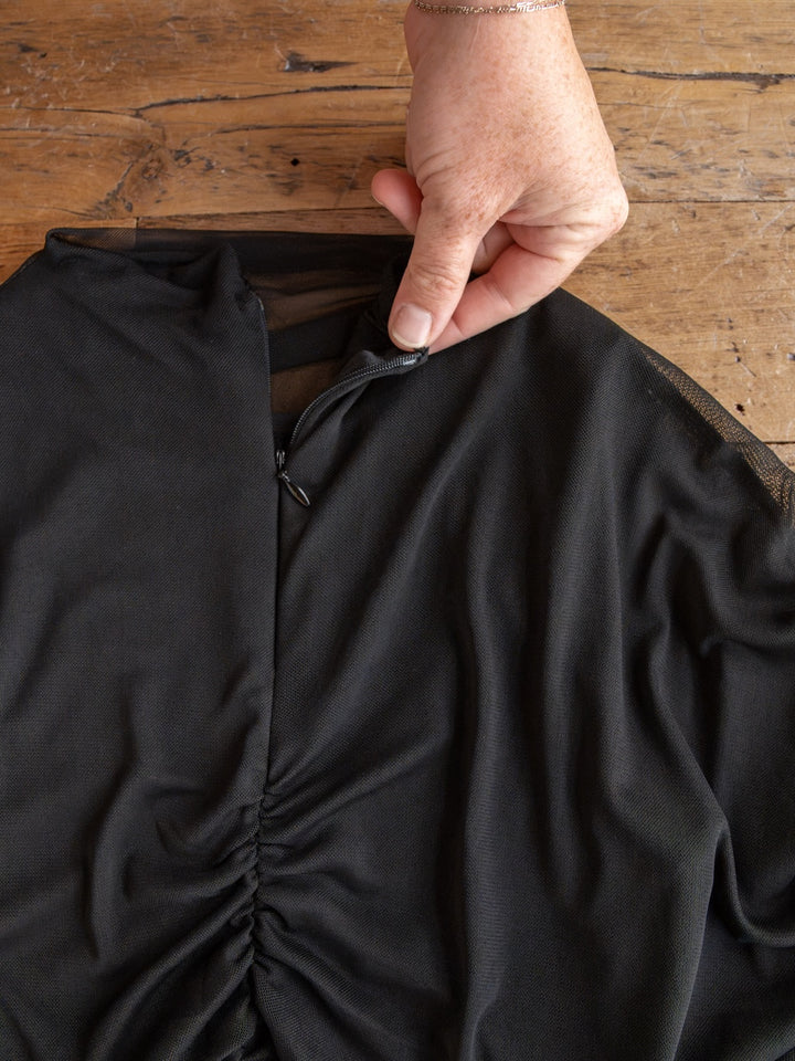 Toxey Black Caplet Ruched Top