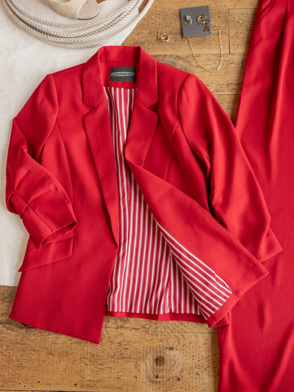 Revillo Red Blazer Set