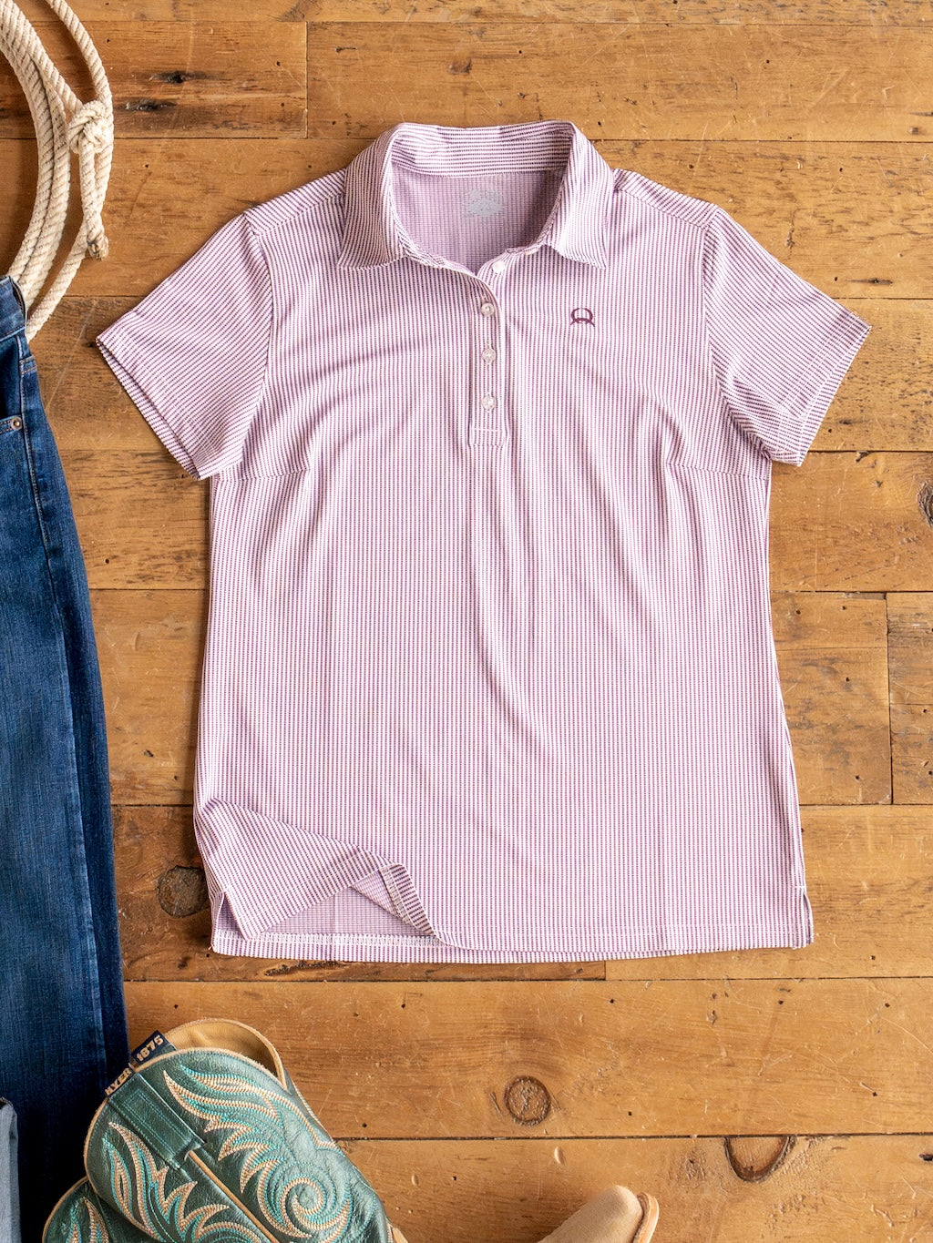 Payden Burgundy Striped Polo