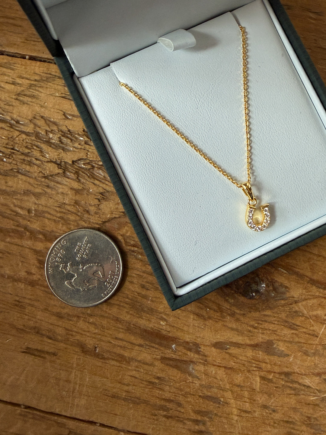 Lajitas Gold Horseshoe Pendant Necklace