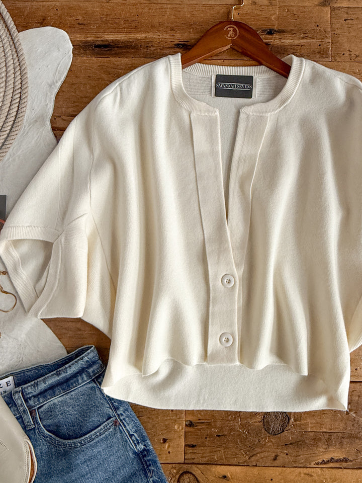 Callaway Cream Button Up Cardigan