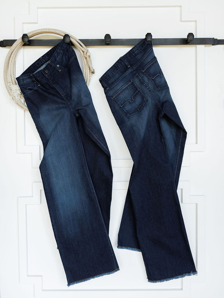 The Olivia High Rise Wide Leg Jean {Dark Stitch}