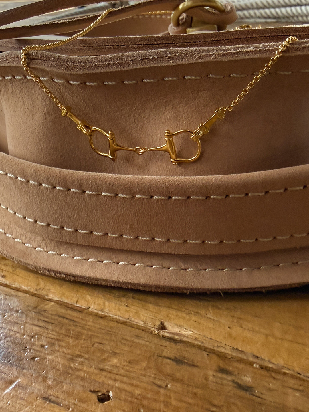 Tulsa Gold Snaffle Bit Necklace