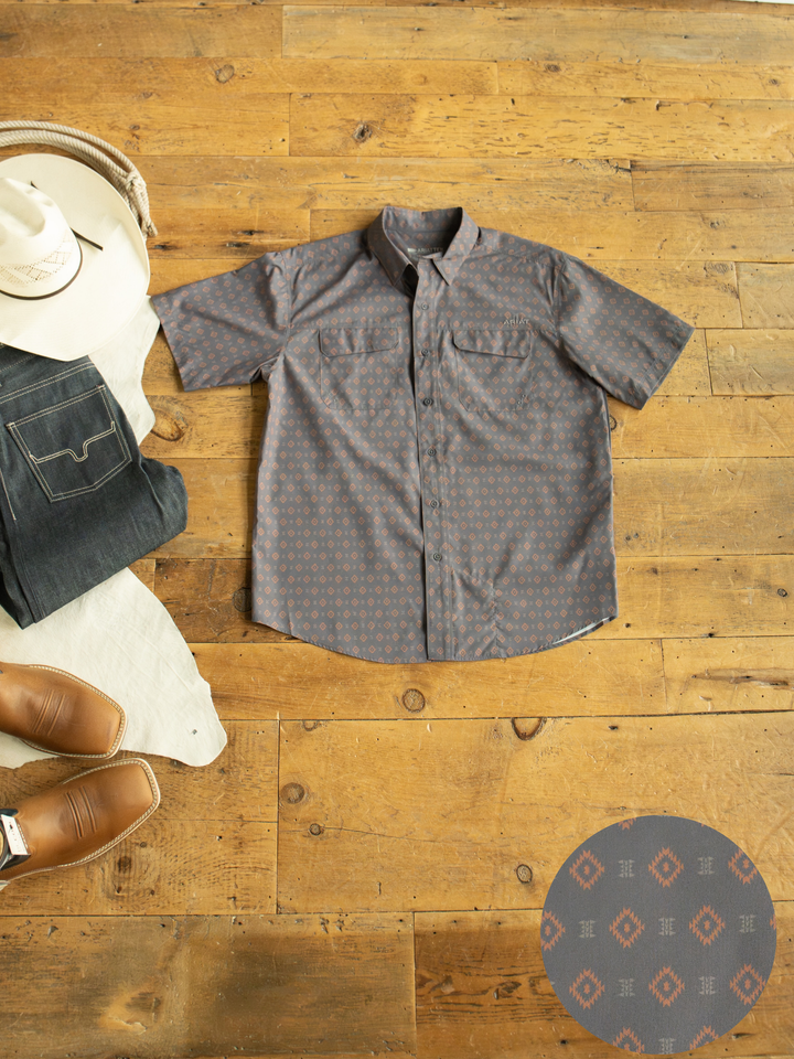 Odem Ariat Men's Slate Southwest Button Up